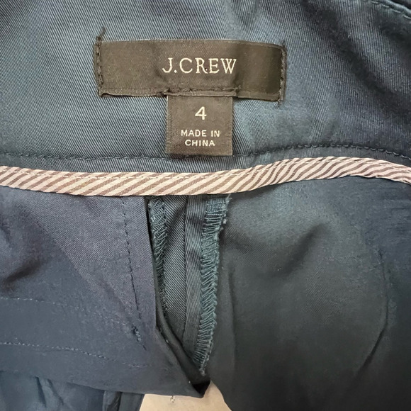 J.Crew Womens Chino Pants Blue High Rise Pockets Stretch Zipper Flat Front 4 - Picture 9 of 10